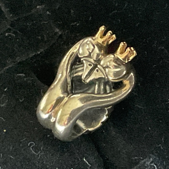 Pandora two tone Swans charm with 14k crowns - Picture 3 of 7